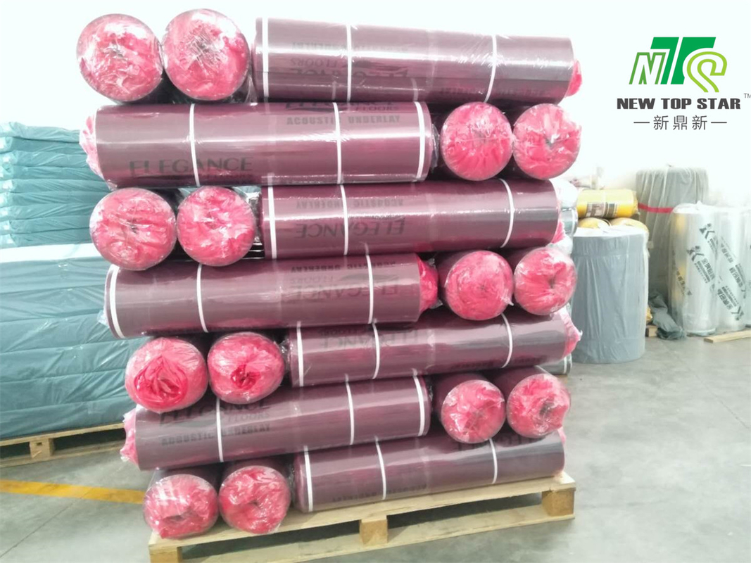 Shield Padding Laminate Foam Underlay , Red Rubber Carpet Underlay For Floating Flooring
